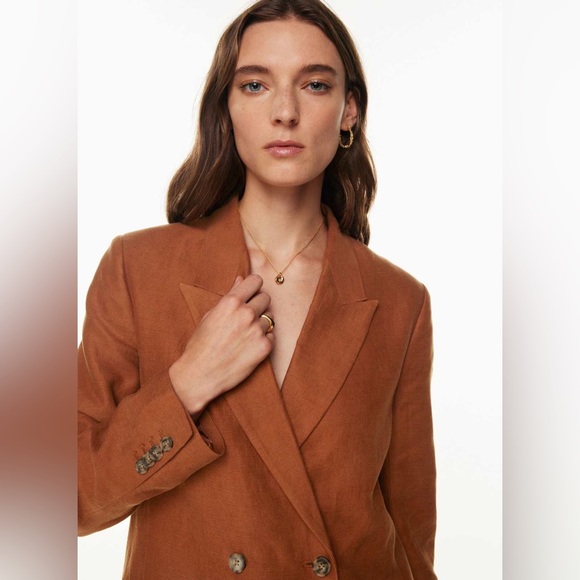 Aritzia Wilfred Destiny Linen Business Casual Work Casual Blazer 0 - Picture 6 of 17